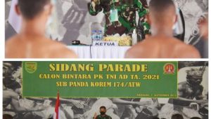 Danrem Merauke Pimpin Sidang Parade Penerimaan Bintara PK TNI AD Tahun 2021