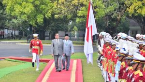 Danyonwalprotneg Paspampres Pimpin Upacara Penyambutan Perdana Menteri Jepang di Istana Bogor