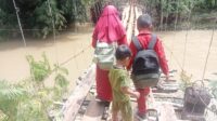 Siswa SD Terjatuh di Jembatan Gantung Rapuh, Warga Desak Pemkab Tanggamus Bertindak